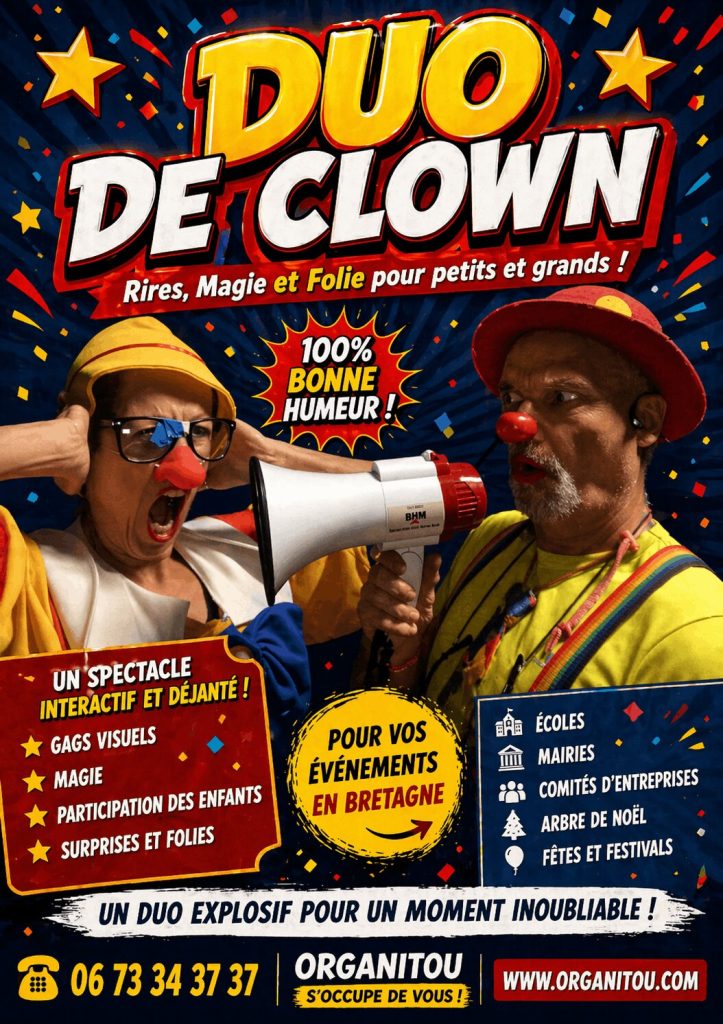 spectacle clown magie sur toute la Bretagne