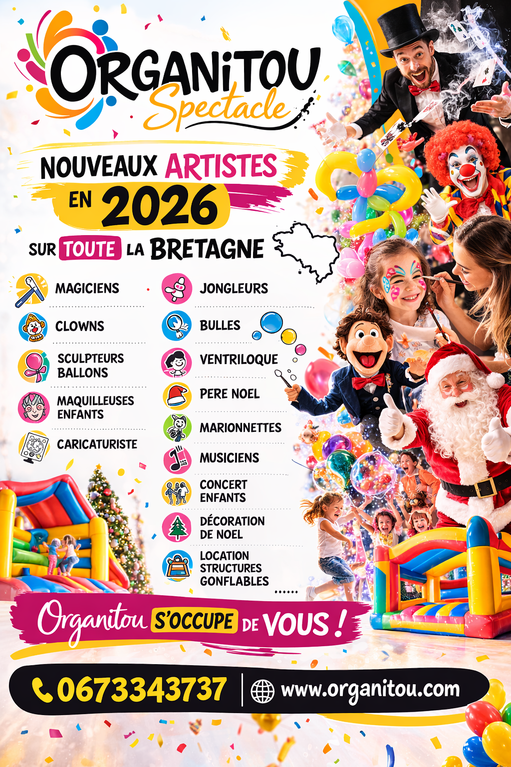 "spectacle enfants interactif en Bretagne avec participation du public "