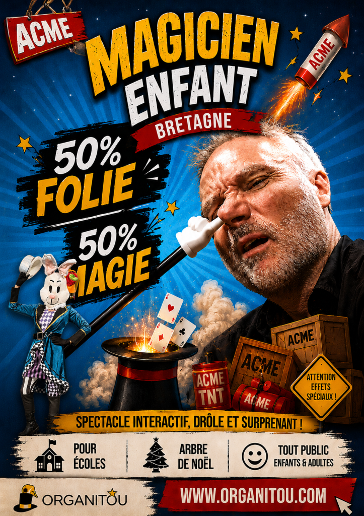 magicien pour spectacle enfant sur toute la Bretagne