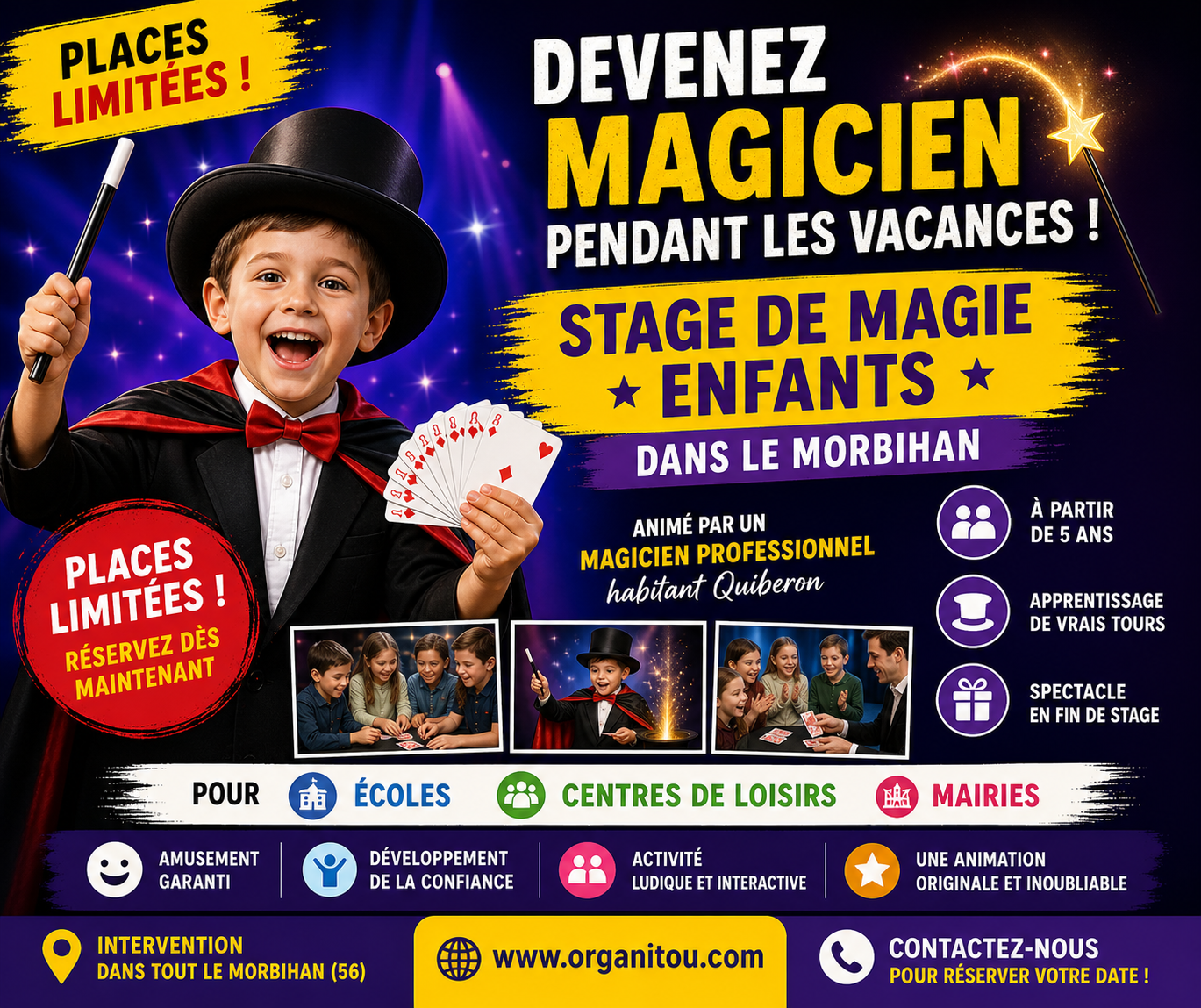 👉 stage magie enfants Morbihan activité interactive enfants